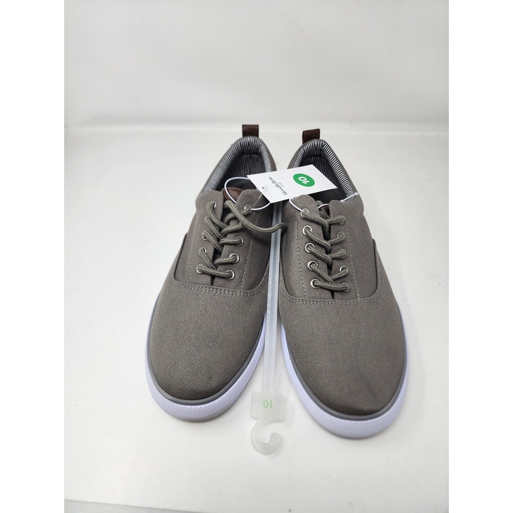 Goodfellow & Co Mens Low Top Lace Up Sneakers Gray Canvas Casual Size 10